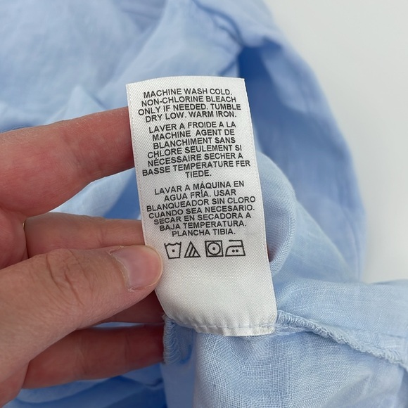 Velvet by Jenny Graham Linen Button Down in Light Blue L A15 - Picture 5 of 7